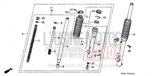FOURCHETTE AVANT XR100RY de 2000
